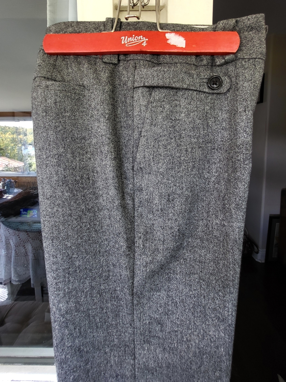 Banana Republic Men's Gray Herringbone Dress Pants